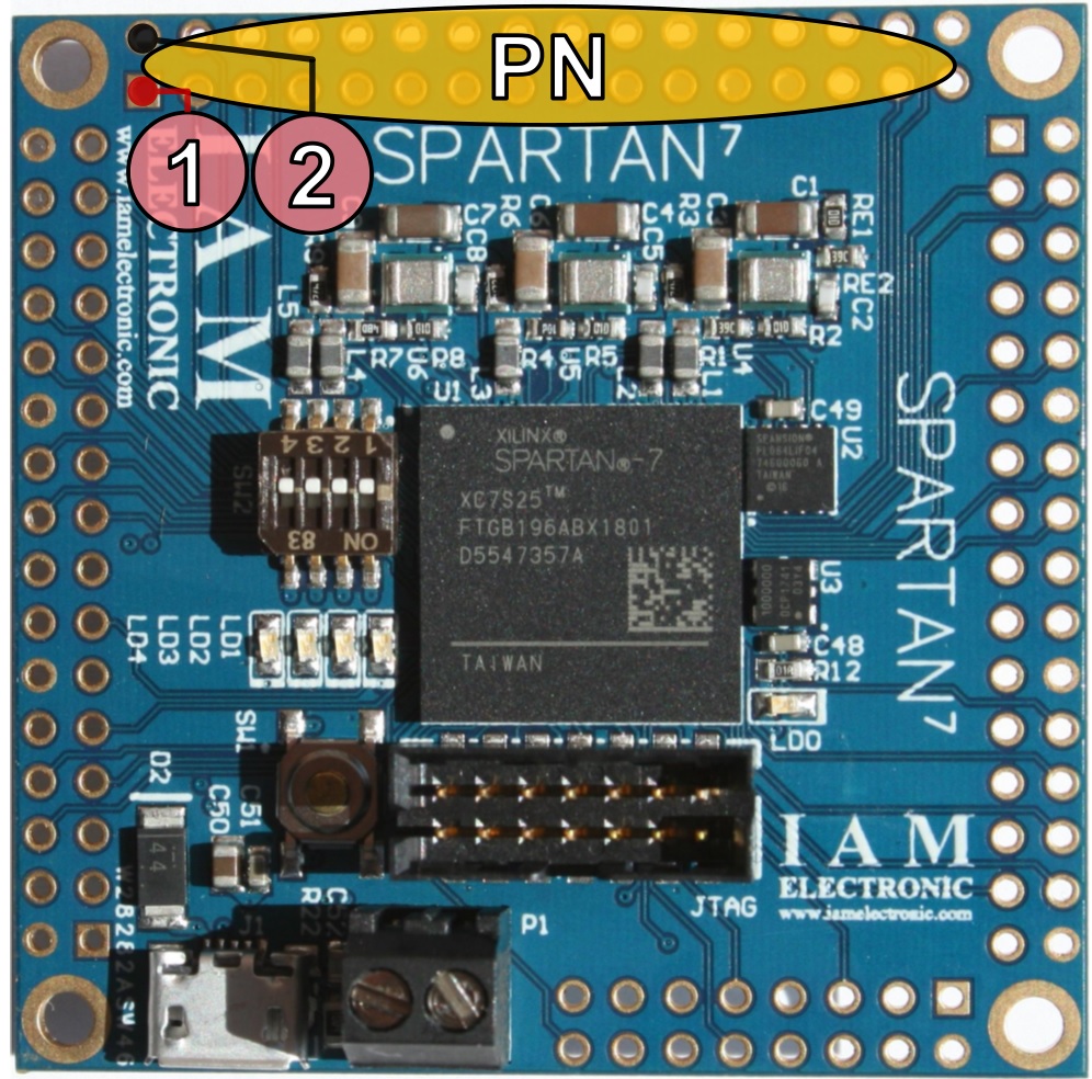 Spartan-7 FPGA module, PN connector