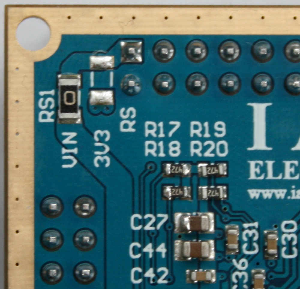 Tiny FPGA module, resistor jumpers, bottom layer