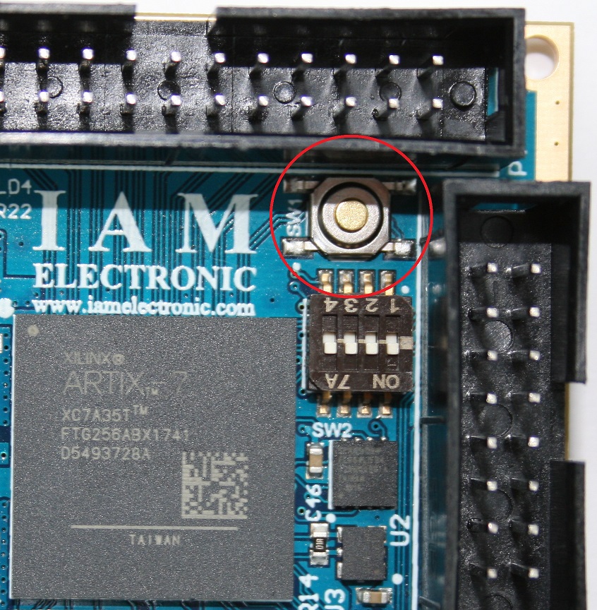 Tiny FPGA module, Reset button