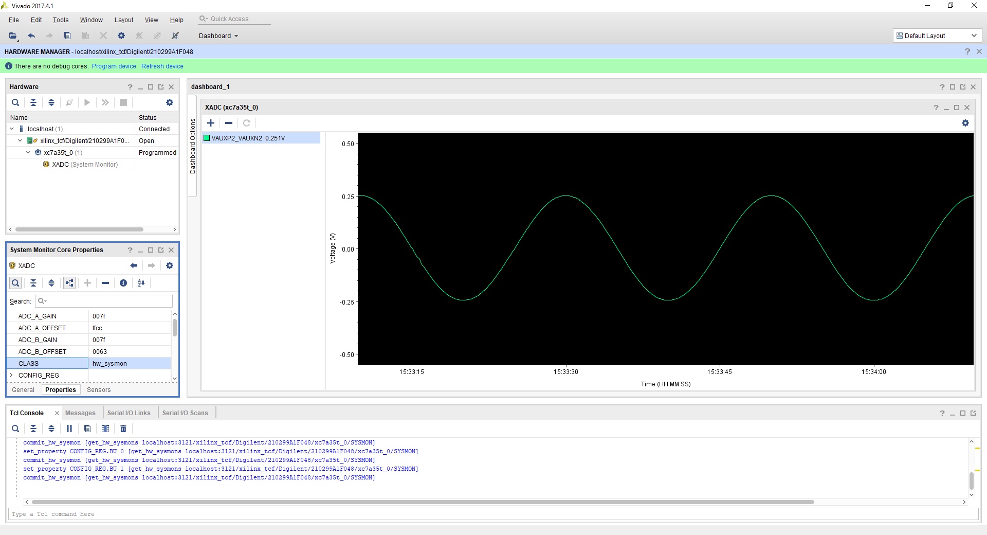 Tiny FPGA module, XADC, Analog input sampling