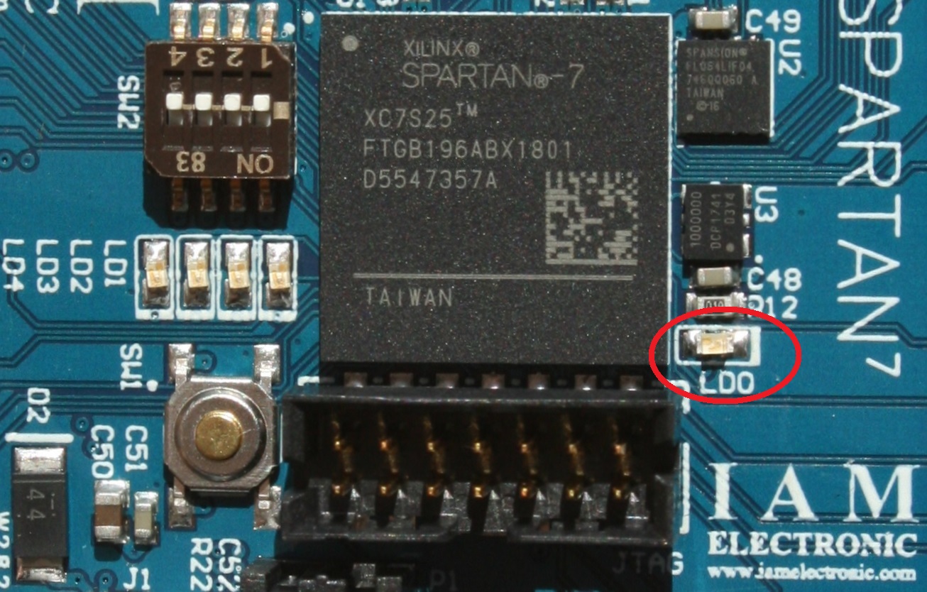Spartan-7 FPGA module, Configuration LED