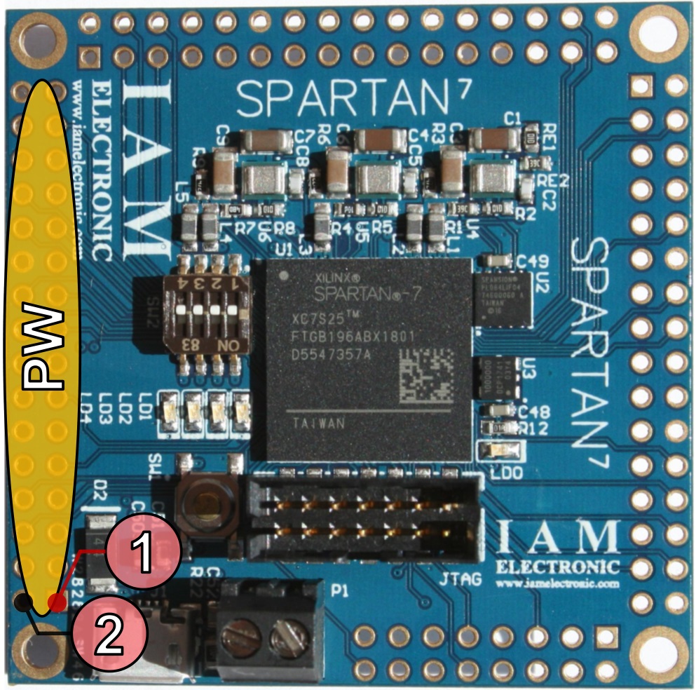 Spartan-7 FPGA module, PW connector