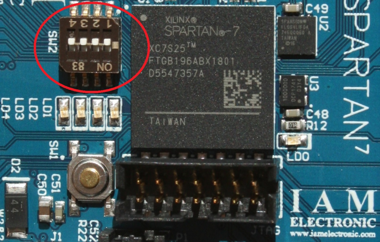 Spartan-7 FPGA module, Micro DIP switches