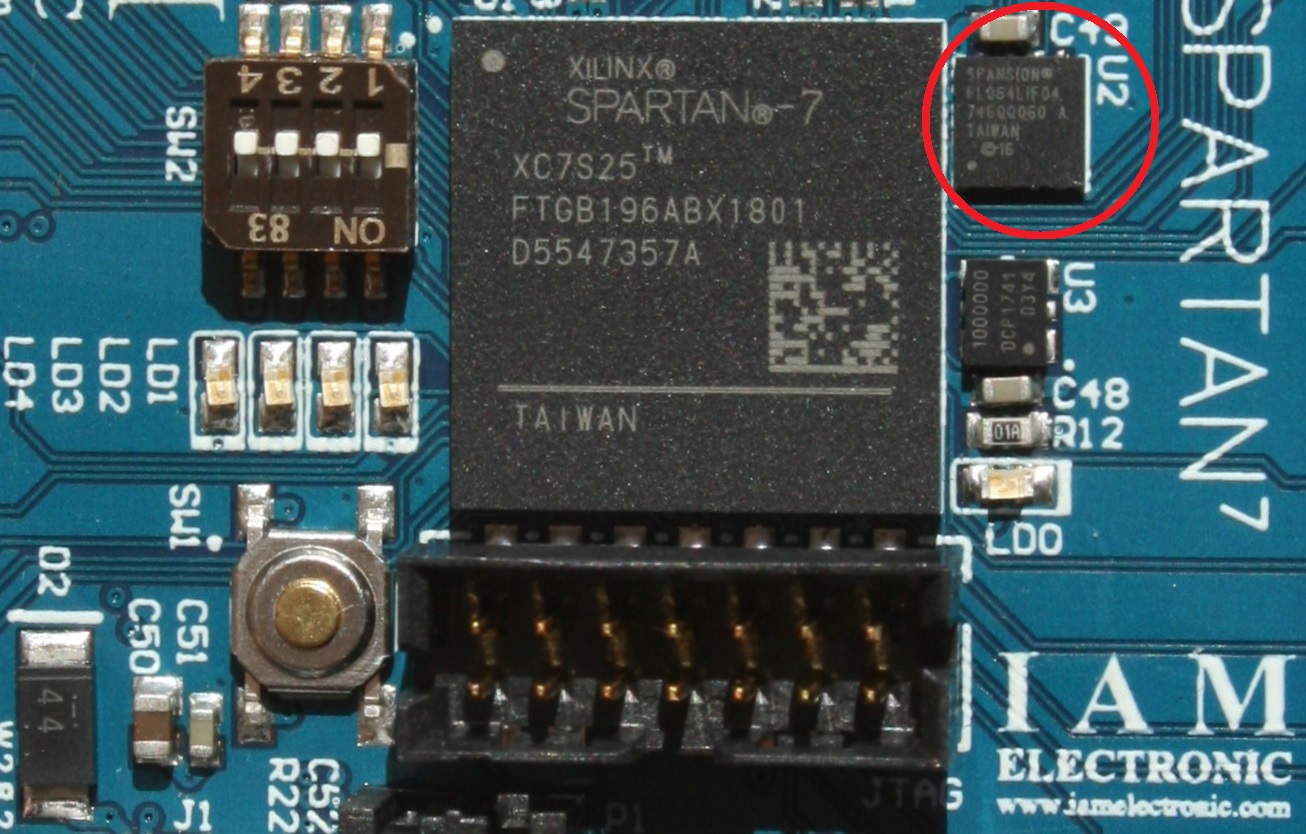 Spartan-7 FPGA module, 64 Mbit SPI configuration flash