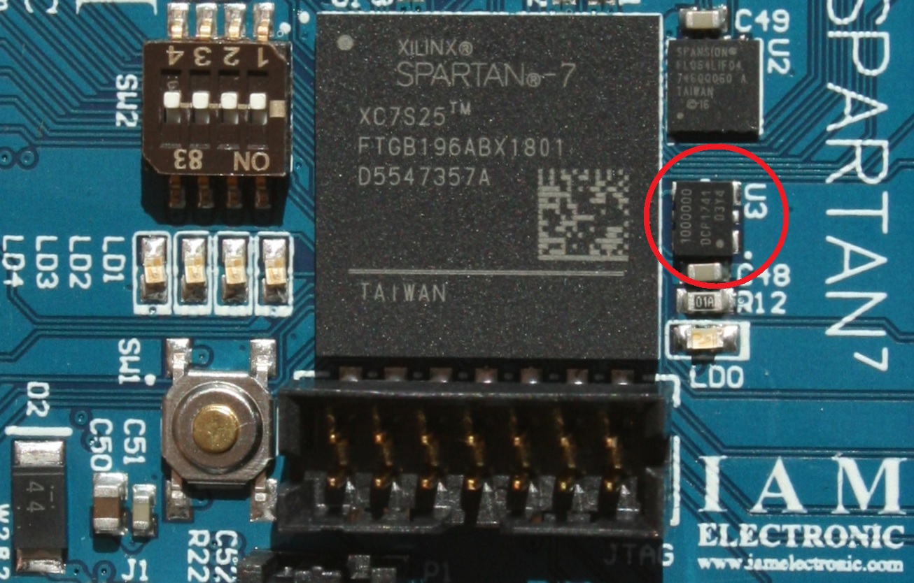 Spartan-7 FPGA module, 100 clock source